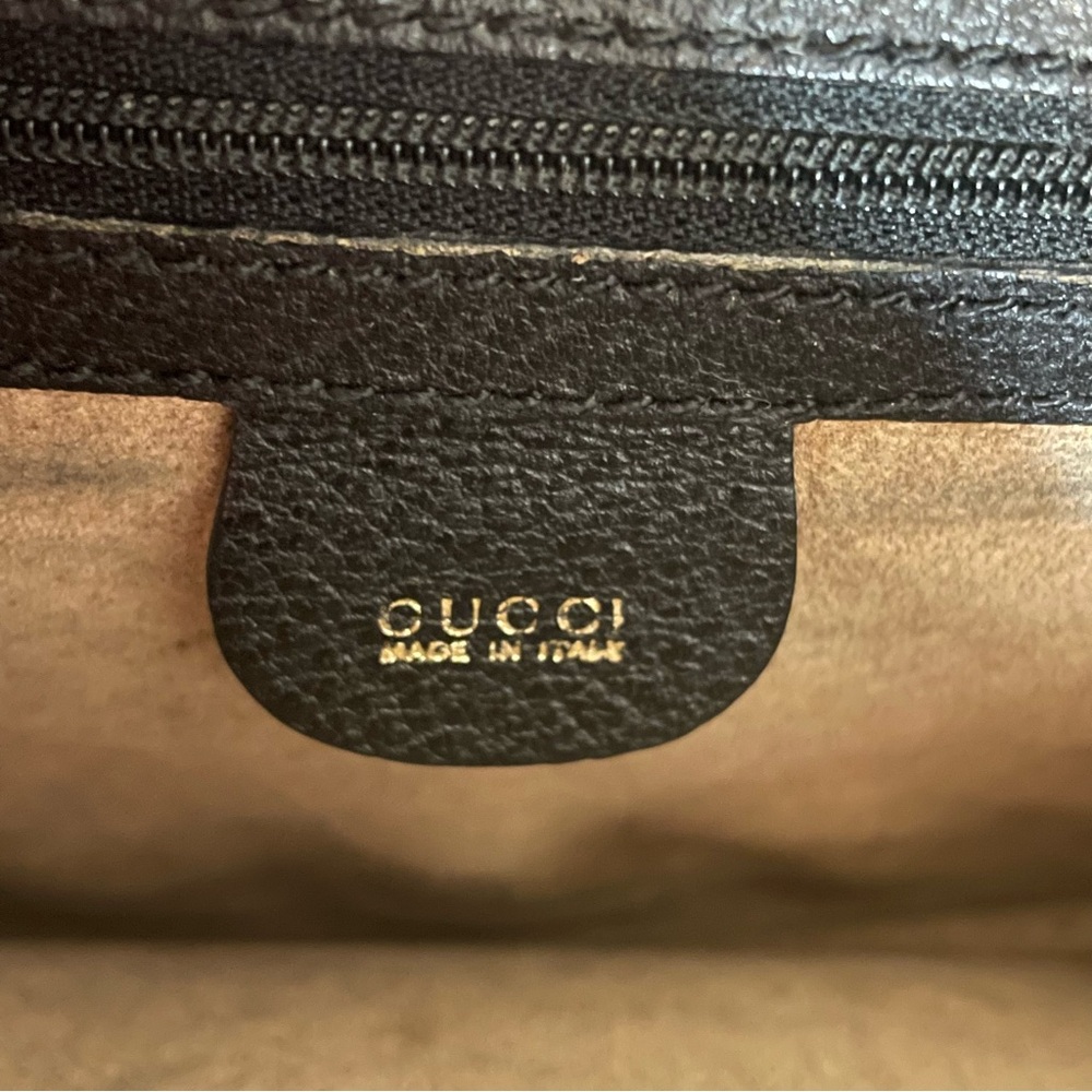 Gucci Vintage Black Leather Clutch 1980s 1990s Purse Designer Handbag - Picture 14 of 16